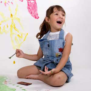little girl painting